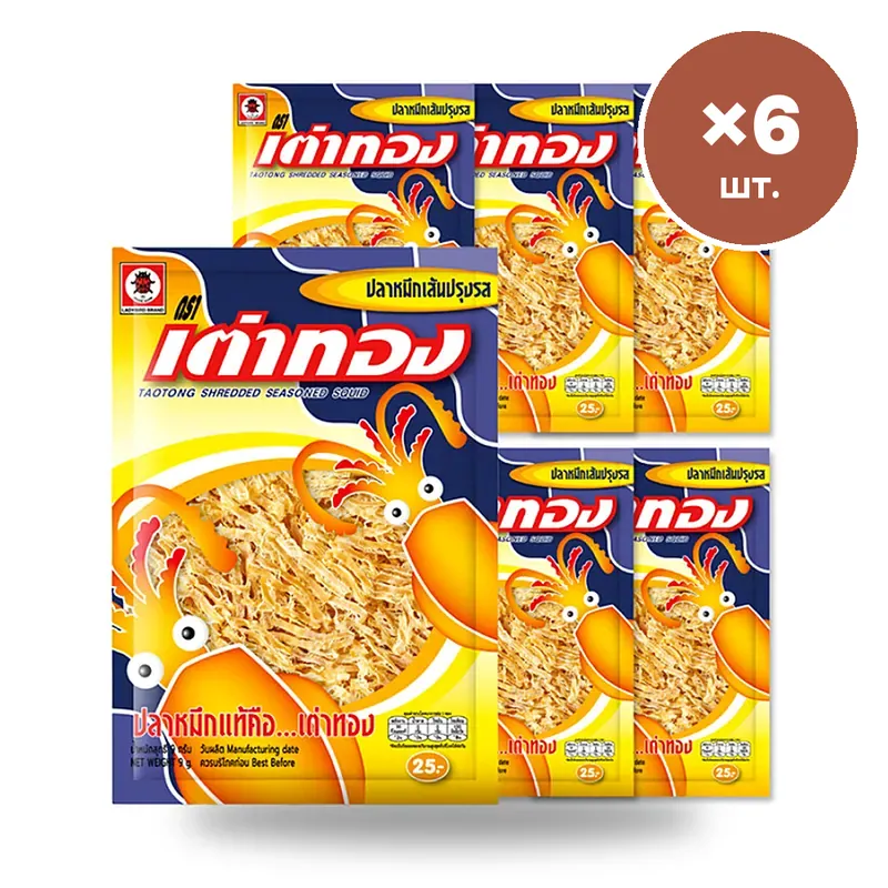 Кальмар Taotong сушёный резаный, 9 г × 6 шт.