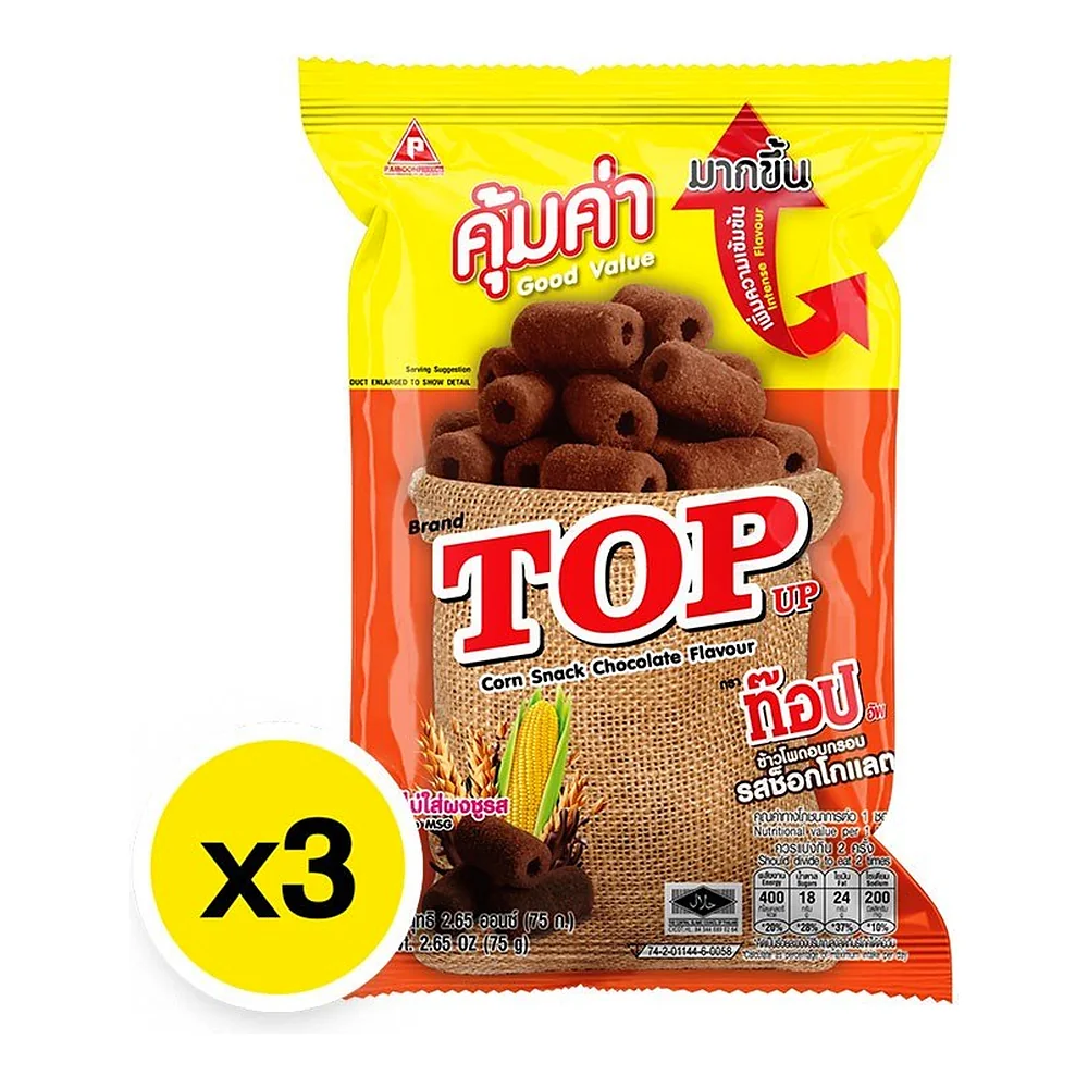 Снек кукурузный Top Up со вкусом шоколада, 75 г × 3 шт. — фото 3