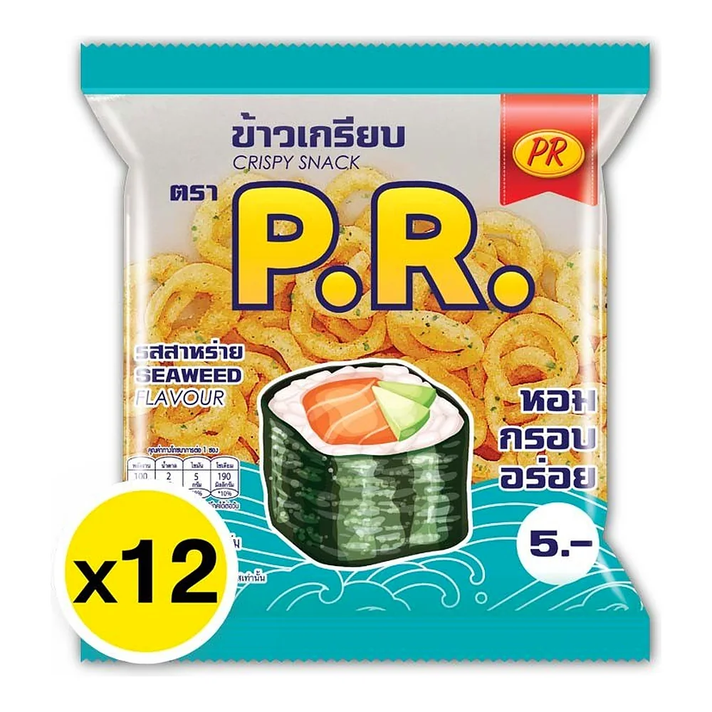 Снек PR хрустящий со вкусом водорослей, 20 г × 12 шт. — фото 4