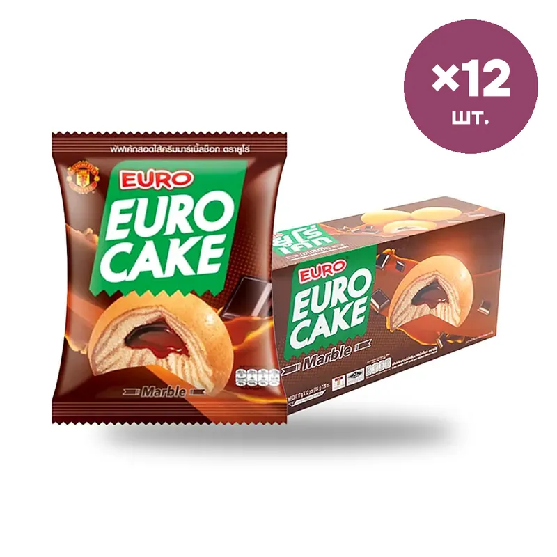 Кекс EURO мраморный шоколадный, 17 г × 12 шт.