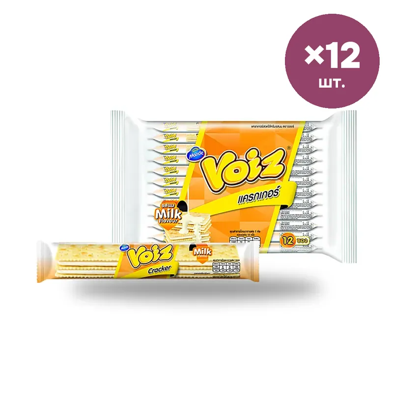 Крекер VOIZ со вкусом молока, 24 г × 12 шт.