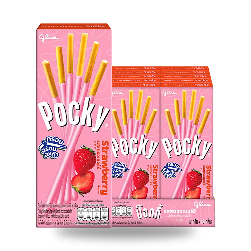 Печенье-палочки Pocky со вкусом клубники, 19 г × 10 шт. — фото 2