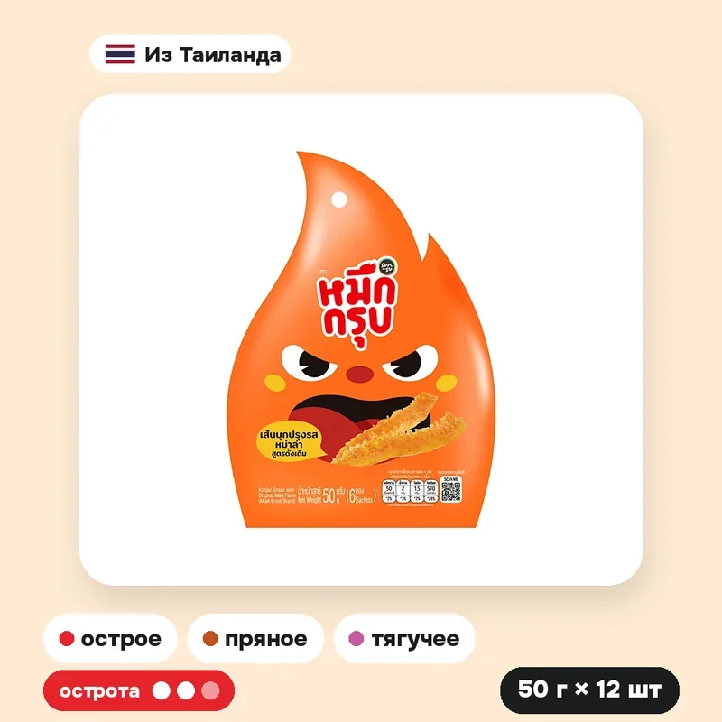Снек-лапша из конняку Muek Krub «Мала» классическая, 50 г × 12 шт. — фото 3