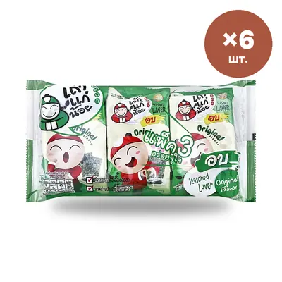 Печёные водоросли Tao Kae Noi оригинальные, ассорти, 4 г × 6 шт.