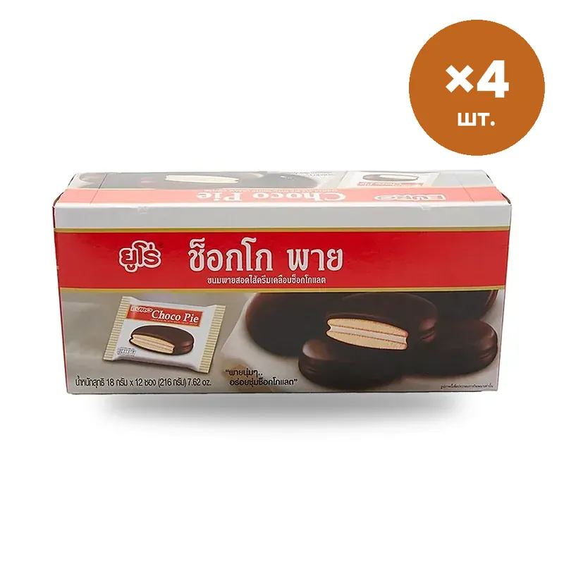 Пирожное Euro Choco Pie в шоколаде, 104 г × 4 шт.