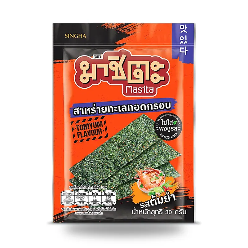 Водоросли Masita жареные со вкусом том ям кунг, 20 г