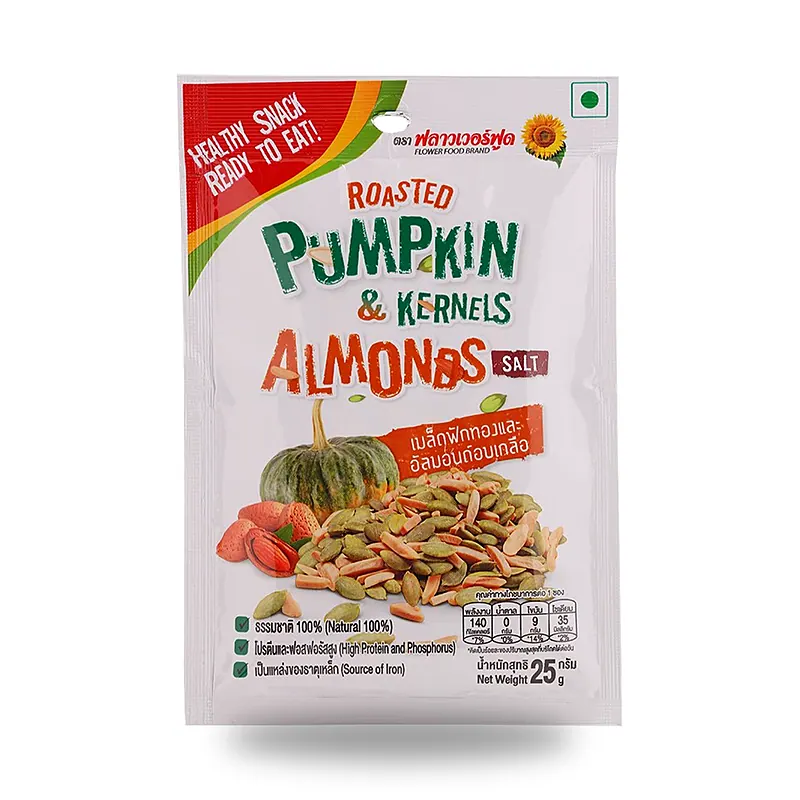Тыквенные семечки с миндалём Flower Food жареные солёные, 25 г