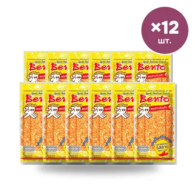 Снек из кальмара Bento «Острый ларб», 18 г × 12 шт.