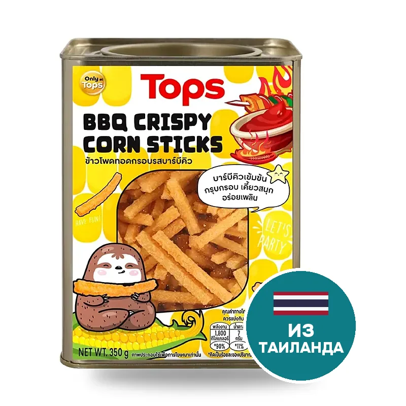 Кукурузные палочки Tops со вкусом барбекю, 350 г