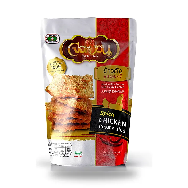 Рисовые крекеры Little Farm из риса жасмин с острой куриной стружкой, 90 г