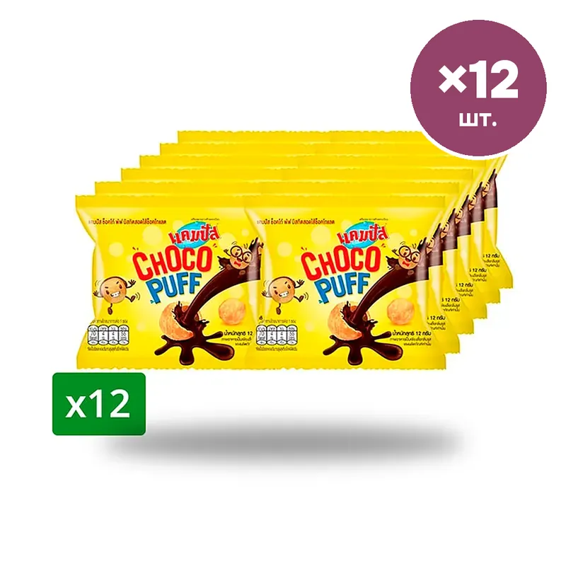 Шоколадный снек Campus Choc Puff, 12 г × 12 шт.