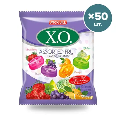 Леденцы Presto X.O. фруктовое ассорти, 50 шт.