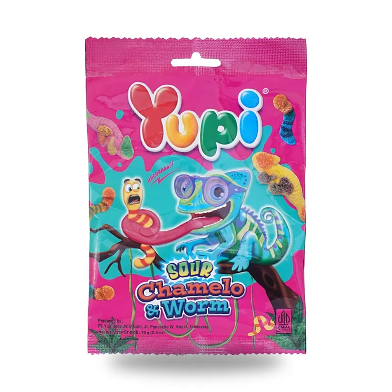 Мармелад Yupi Sour хамелеоны и червячки, 70 г