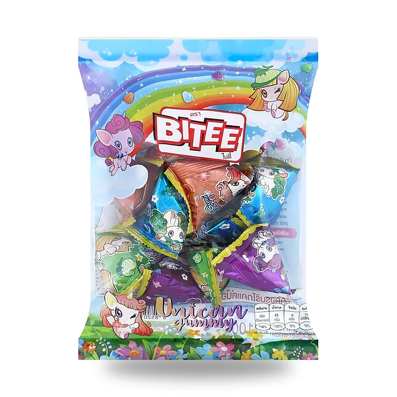 Мармелад Bitee Fruity Gummy ассорти: белый виноград, розовый грейпфрут, черника, дыня, персик, 100 г