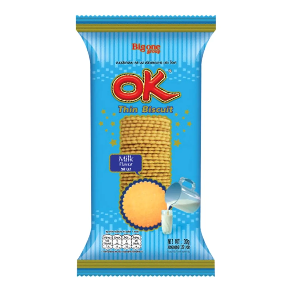 Тонкое печенье OK Thin Biscuit молочное, 30 г × 12 шт. — фото 4