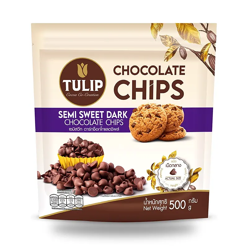 Капли тёмного шоколада Tulip Semi Sweet для выпечки, 500 г