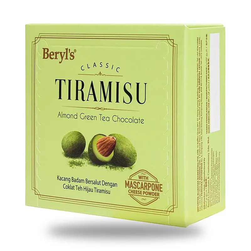 Шоколад Beryl's Tiramisu с миндалём и зелёным чаем, 55 г