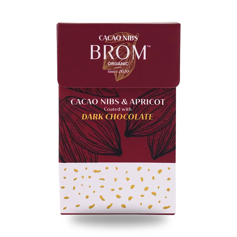 Какао-крупка Brom с абрикосом в тёмном шоколаде, 35 г