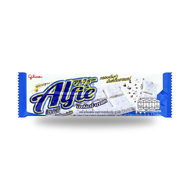 Шоколадный батончик Glico Alfie «Печенье с кремом», 31 г