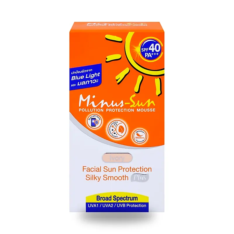 Солнцезащитный мусс для лица Minus-Sun SPF40 PA+++, оттенок Ivory, 30 г