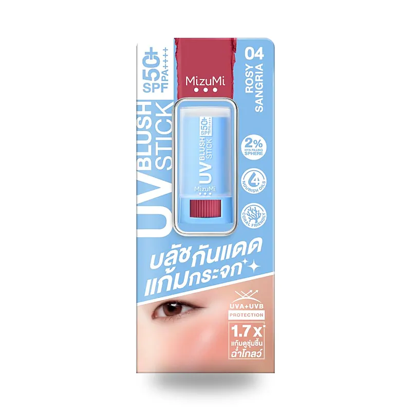 Стик-румяна MizuMi UV Blush Stick SPF 50 PA №04 Rosy Sangria, 4 г