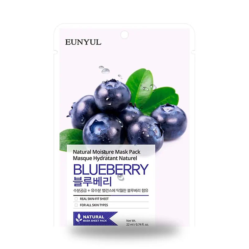 Тканевая маска Eunyul Natural Moisture с голубикой, 22 мл