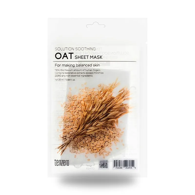 Тканевая маска Tenzero Solution Soothing Oat с овсом, 25 мл