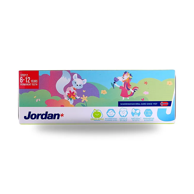 Детская зубная паста Jordan Step 2 «Зелёное яблоко», 6–12 лет, 75 г