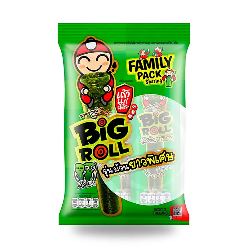 Водоросли Tao Kae Noi Big Roll жареные в рулетиках, классический вкус, 7 г × 7 шт. — фото 2