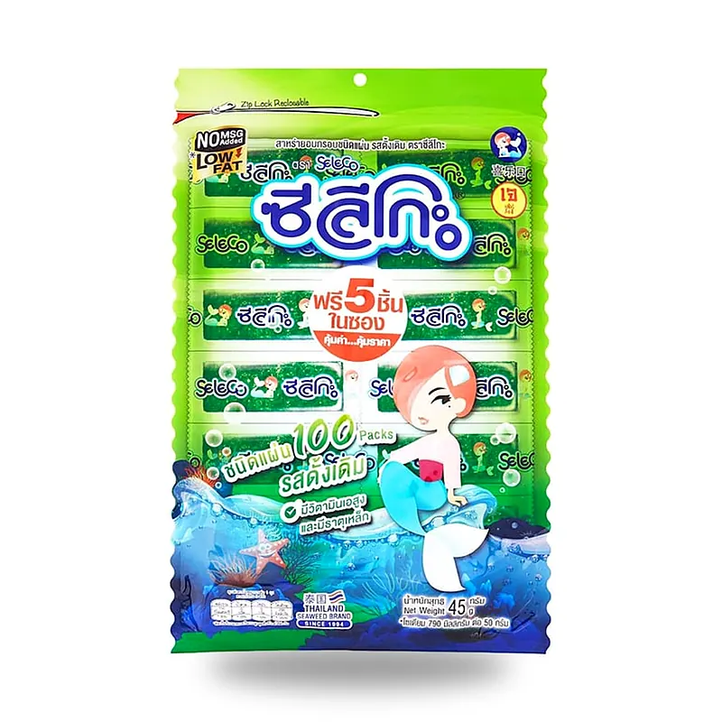 Водоросли Seleco хрустящие листовые, оригинальный вкус, 45 г (100 шт.) — фото 2