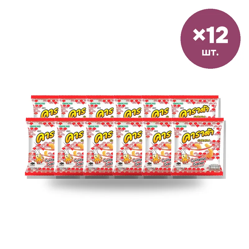 Крекеры Carada из каракатицы, 15 г × 12 шт.