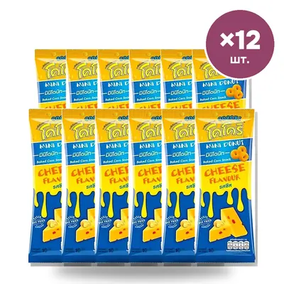 Кукурузный снек Cocori Mini Donut со вкусом сыра, 10 г × 12 шт.