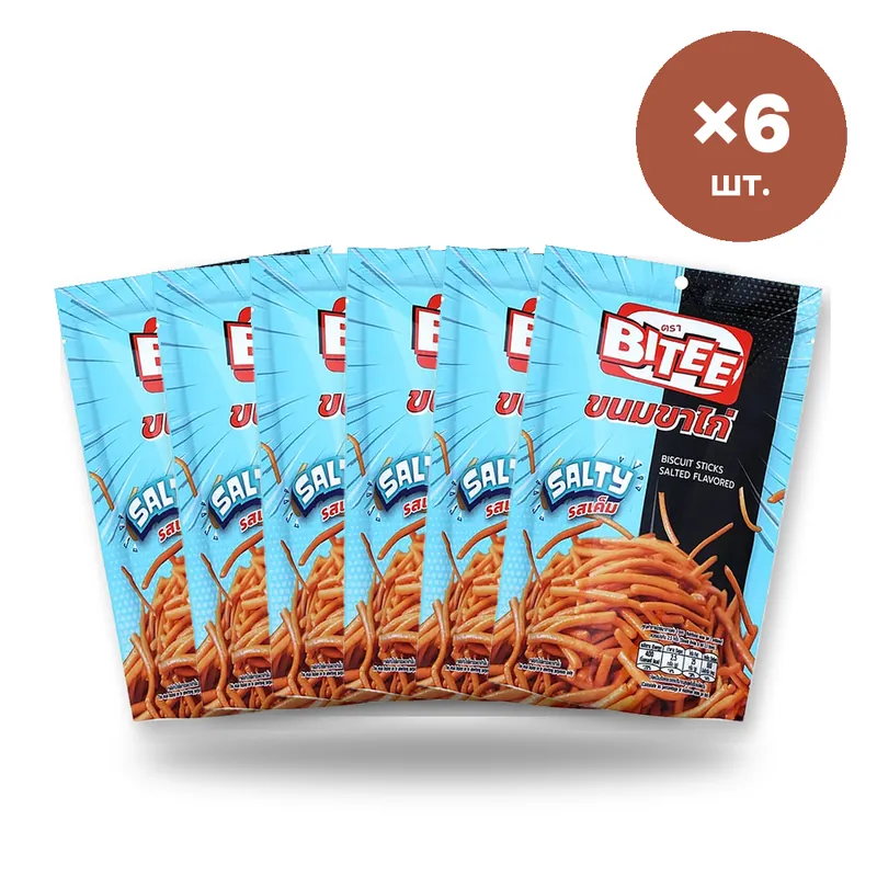 Бисквитные палочки Bitee солёные, 75 г × 6 шт.